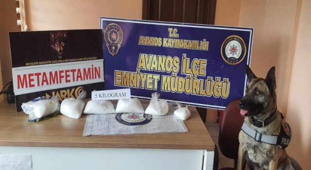 Nevşehirde 5 kilo uyuşturucu ele geçirildi