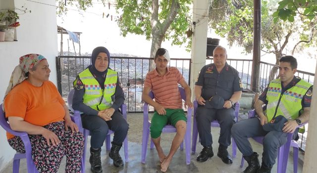 Osmaniye Jandarma’dan kazazedelere ziyaret