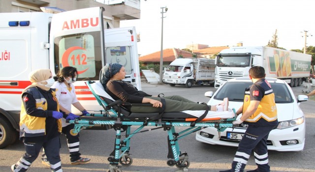 Otomobille çarpışan elektrikli bisiklet sürücüsü yaralandı