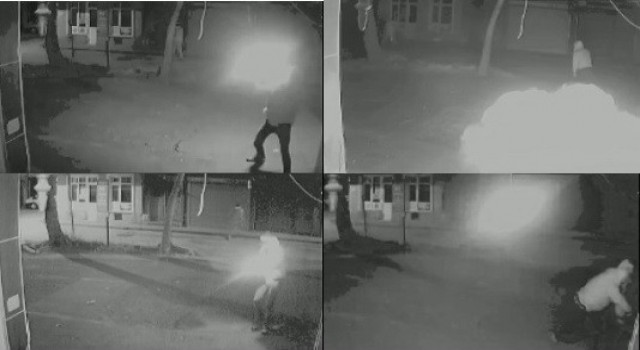 Samsunda molotoflu saldırının görüntüleri ortaya çıktı