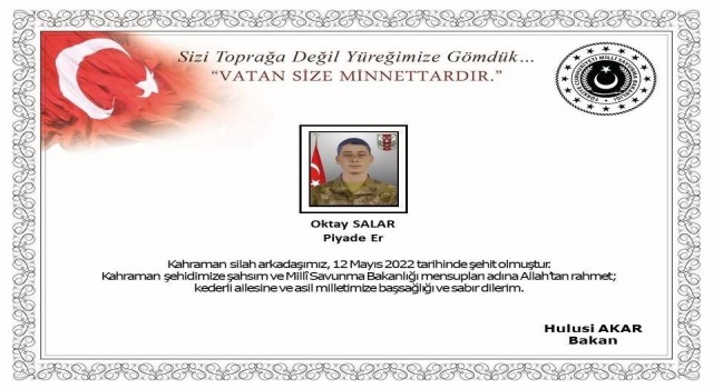 Şehit ateşi Balıkesire düştü