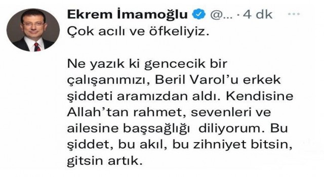 Şişlide meydana gelen kasten öldürme ve intihar olayına ilişkin açıklama
