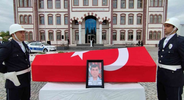 Sivasta şehit olan polis memuru için tören düzenlendi
