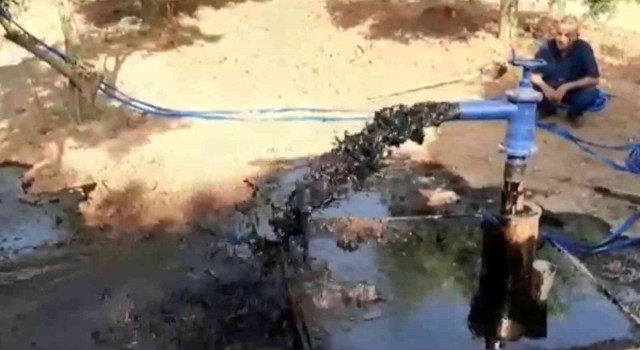 Su kuyusunda akan siyah yanıcı sıvı incelemeye alındı