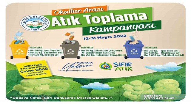 Talasta okullar arası atık toplama kampanyası