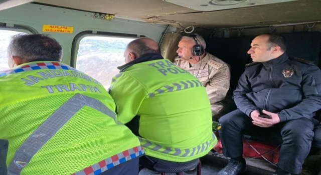 Tuncelide havadan ve karadan trafik denetimi