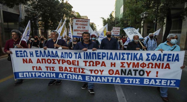 Yunanistanda ABD ve savaş karşıtı gösteri