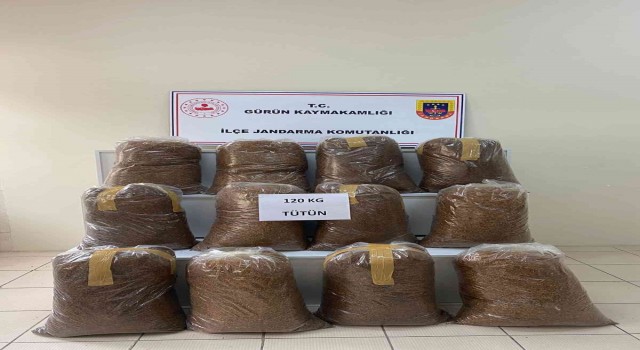 120 Kilo kaçak tütün ele geçirildi