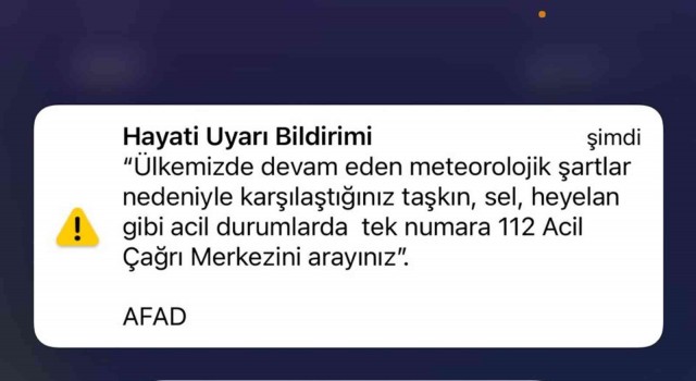 AFADdan hayati uyarı bildirimi