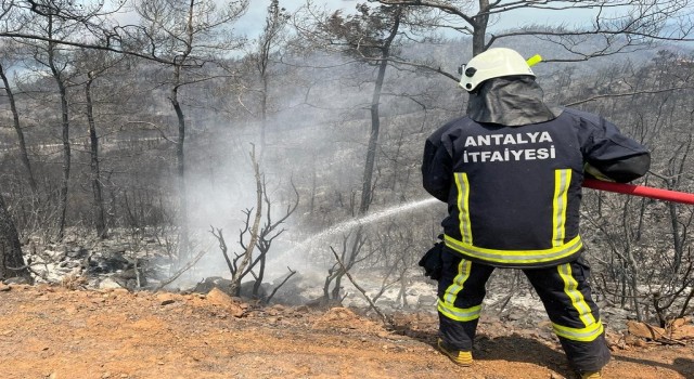 Antalya Büyükşehir İtfaiyesine Marmaris yangınında aktif görev
