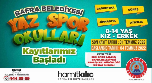 Bafrada yaz spor okulu kayıtları başladı
