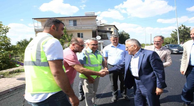Başkan Büyükkılıç, Hacılar - İncesu bağlantı yolunda incelemelerde bulundu