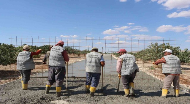 Birecikte çelik hasırlı beton yol uygulaması