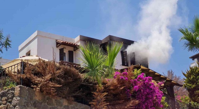 Bodrumdaki villada yangın paniği