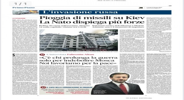 Cumhurbaşkanlığı İletişim Başkanı Altun, İtalyan gazetesinin sorularını yanıtladı