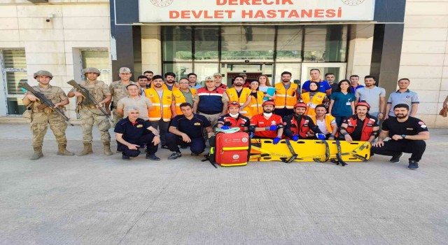 Derecik Devlet Hastanesinde tatbikat