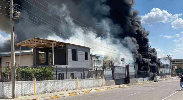 Diyarbakırda kozmetik fabrikasında yangın: Yaralılar var