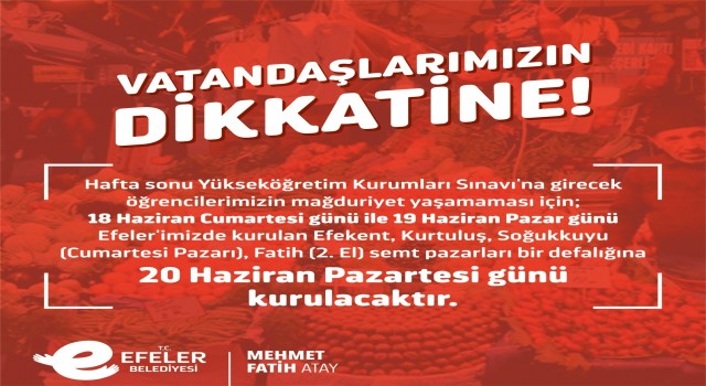 Efelerden YKS için semt pazarı düzenlemesi