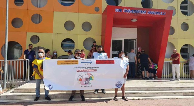 Ege Üniversitesinin yüzde 133lük kreş zammı protesto edildi