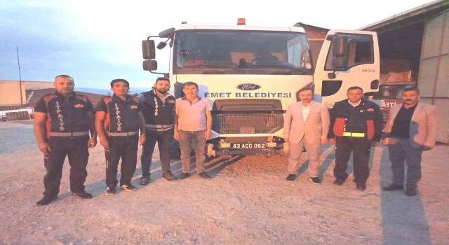 Emet Belediyesinden Marmaris yangınına araç ve ekip desteği