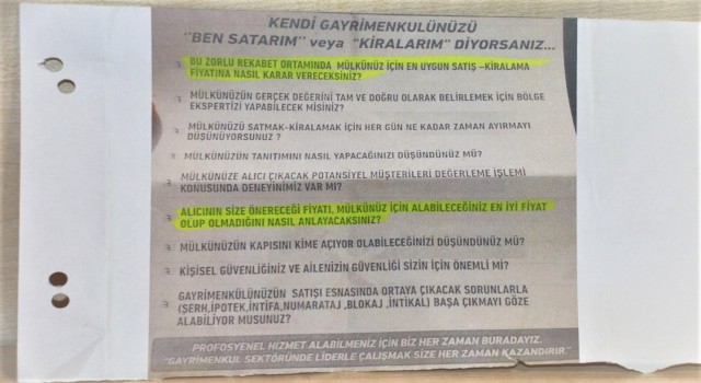 Emlakçıların kapı kapı gezip yüksek kira getirisi için broşür dağıttığı ortaya çıktı