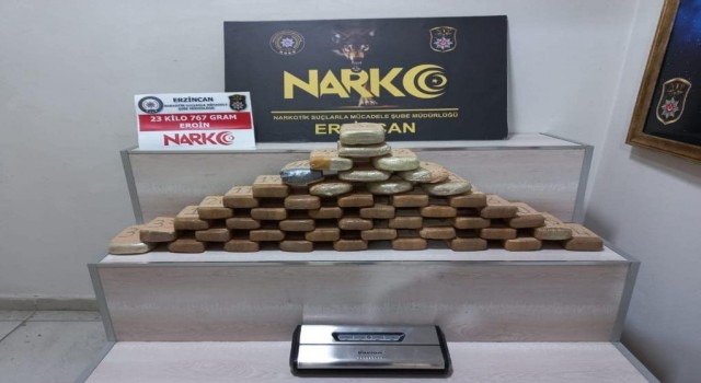 Erzincanda 23 kilo 767 gram eroin ele geçirildi