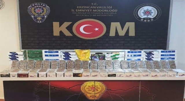 Erzincanda kaçak sigara operasyonu