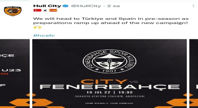 Fenerbahçe ile Hull City Sakaryada karşı karşıya gelecek