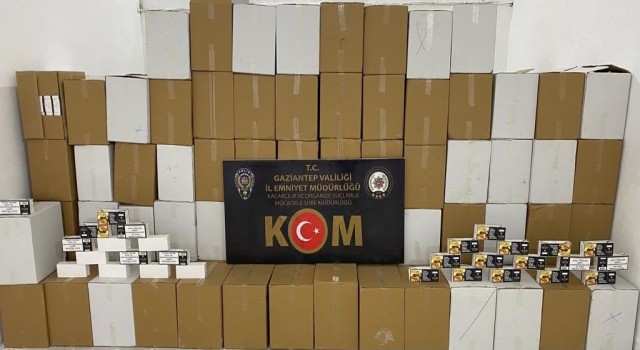Gaziantepte 5 milyon 460 bin boş makaron ele geçirildi