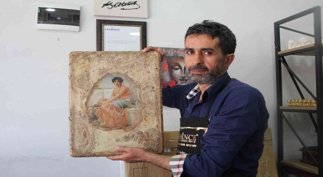 Geri dönüşüm atölyesinde eski eşyalar yeniden hayat buluyor