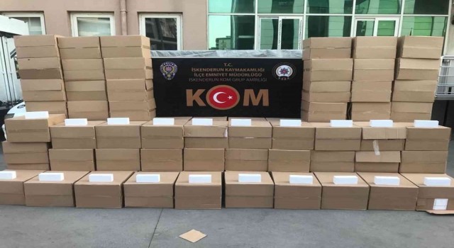 Hatayda 1 milyon 460 bin adet kaçak makaron yakalandı
