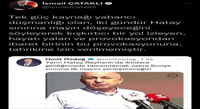 İçişleri Bakanlığı Sözcüsü Çataklı: “Tek güç kaynağı yabancı düşmanlığı olan birinin provokasyonuna izin verilmemiştir”