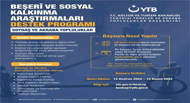 Kardeş topluluklara yönelik araştırmalara YTBden destek