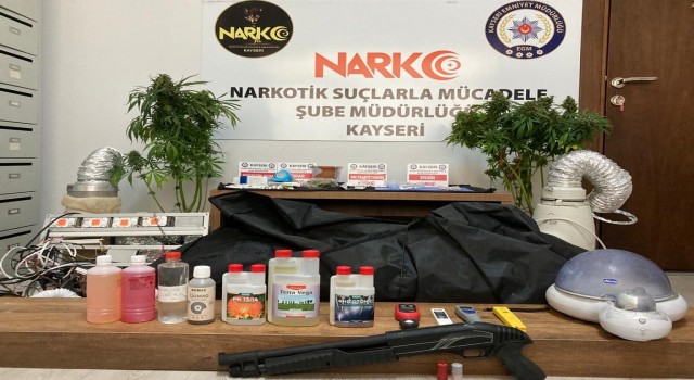 Kayseride uyuşturucu imalatı yapılan eve operasyon