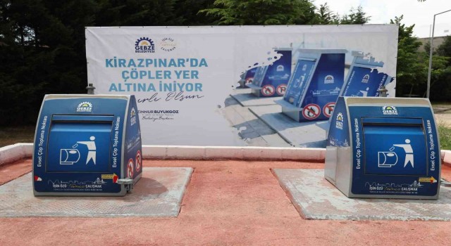 Kirazpınarda çöpler yer altına iniyor