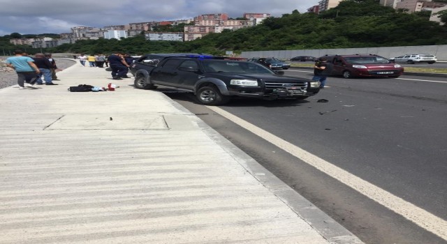 Kozlu su ürünleri başkanı ölümden döndü, aracı hurdaya döndü