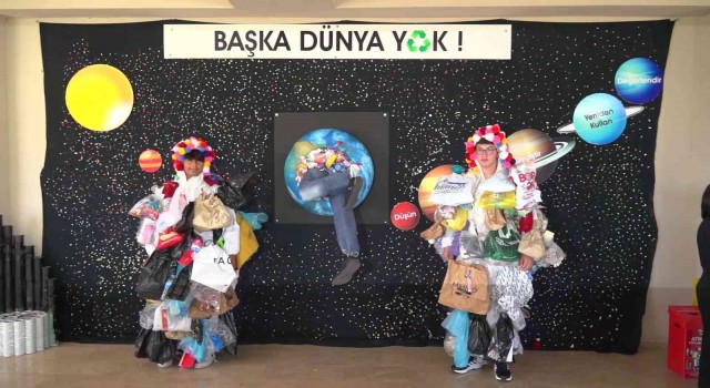 Lise öğrencileri sıfır atığa dikkat çekti