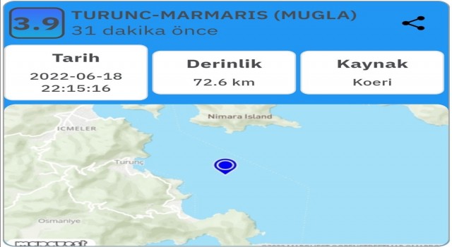 Muğlada deprem