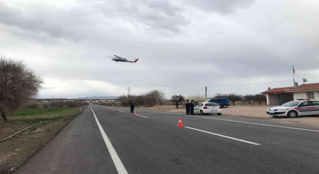 Nevşehirde helikopterle trafik denetimi yapıldı