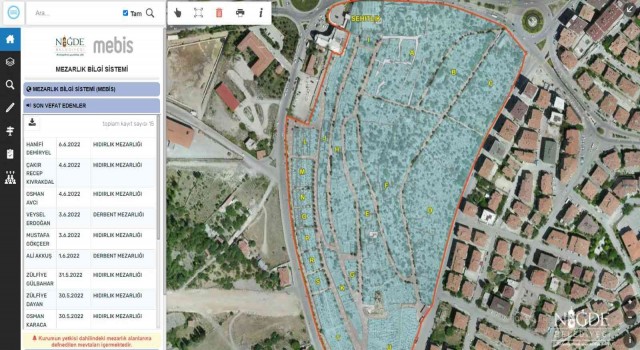 Niğde Belediyesi mezarlık bilgi sistemi yenilendi