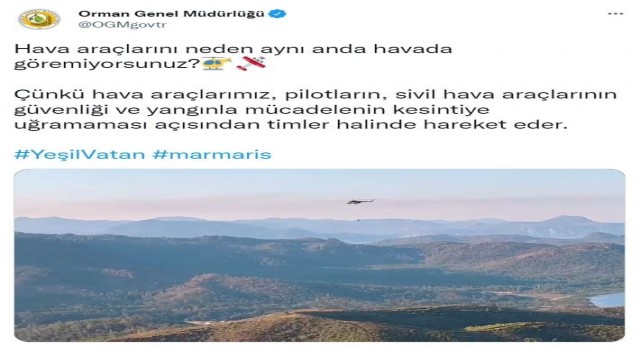 Orman Genel Müdürlüğü hava araçlarının neden aynı anda havada görülemediğini açıkladı