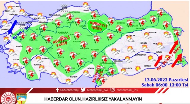 Orta Karadenizde ‘çok kuvvetli yağış uyarısı