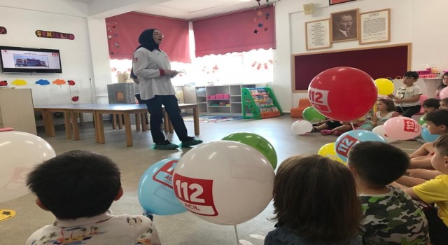 (ÖZEL) Anaokulu öğrencileri Acil Çağrı konusunda bilgilendirildi