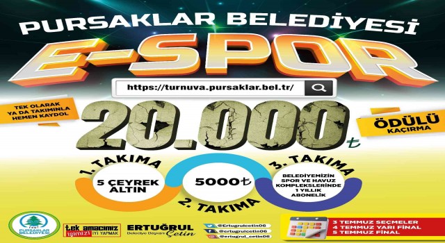 Pursaklar Belediyesinden ödüllü Espor turnuvası