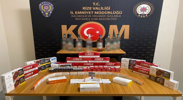 Rizede sigara ve içki kaçakçılığı operasyonu: 6 gözaltı