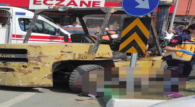 Samsunda forkliftin altında kalan kadın hayatını kaybetti
