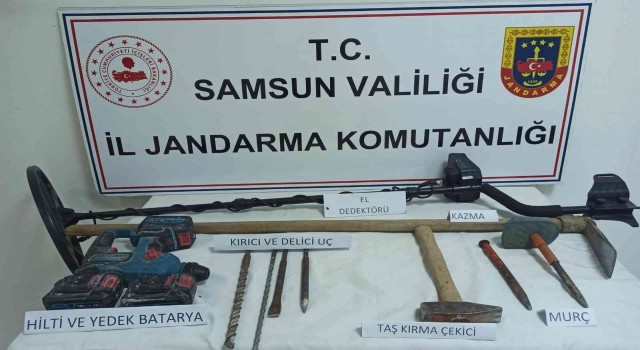 Samsunda kaçak kazıya 6 gözaltı