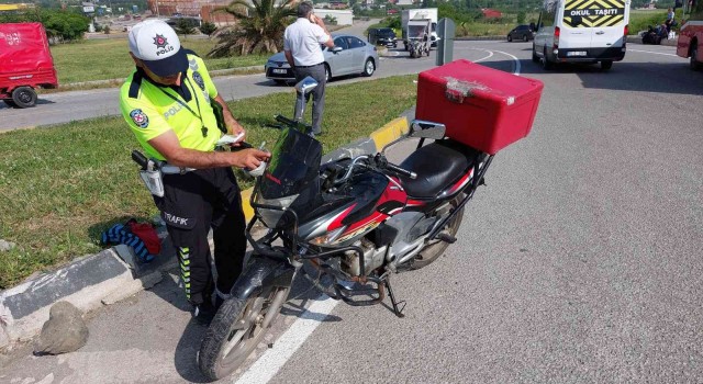 Samsunda motosiklet belediye otobüsüyle çarpıştı: 1 yaralı