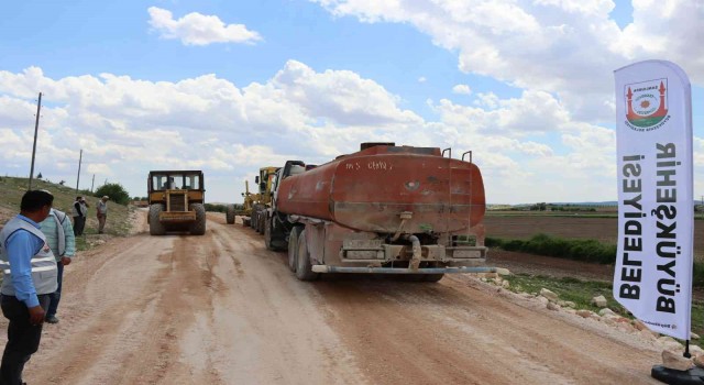 Şanlıurfada stabilize yol çalışması