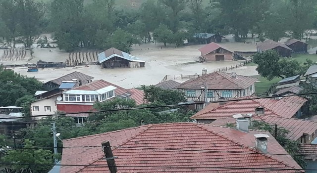 Şiddetli sağanak yağış sonrası ev ve tarlalar sel suları altında kaldı